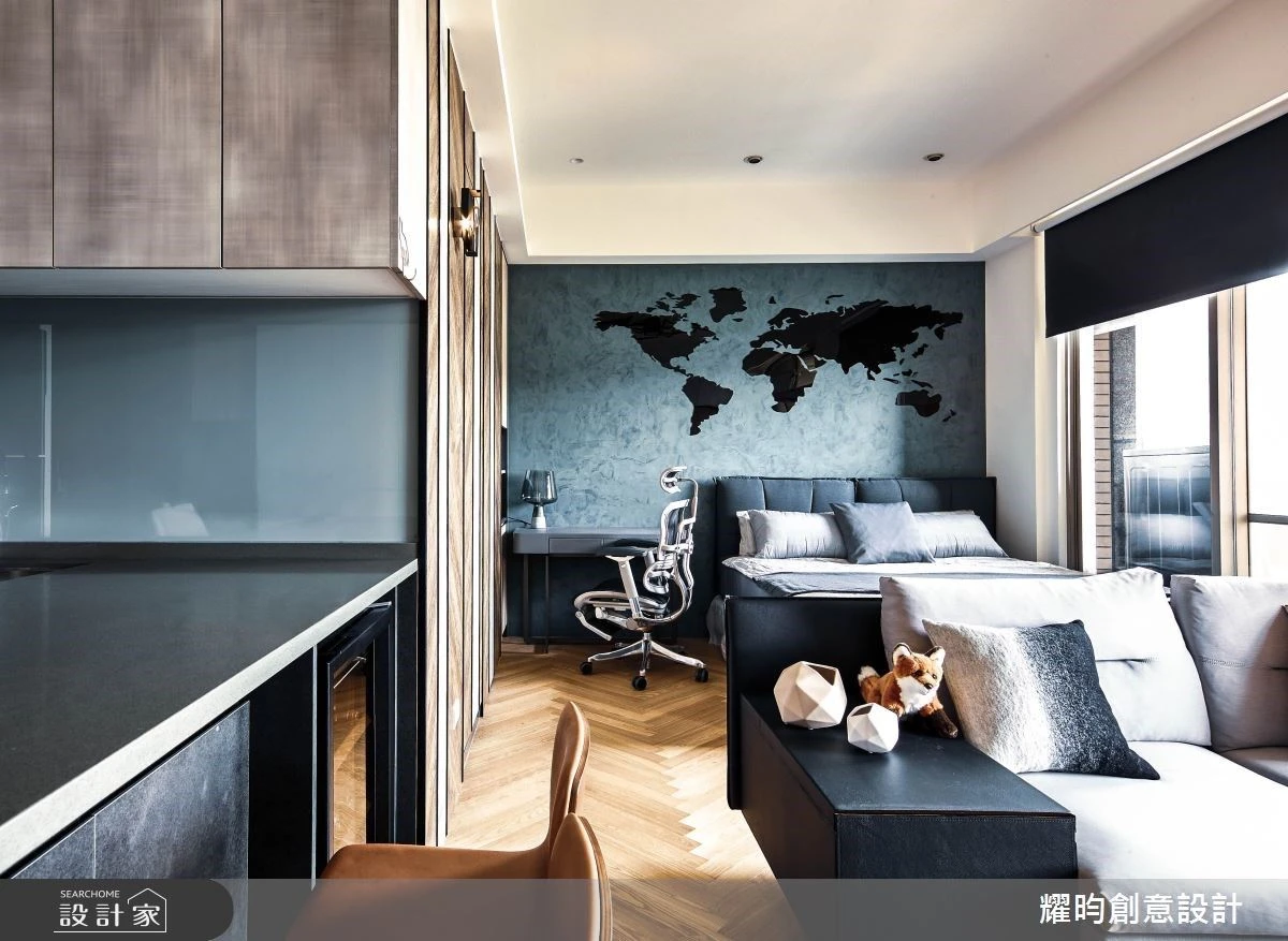 **北歐風中古屋不止於 13 坪！花磚玄關、世界地圖臥室都在眼底實現