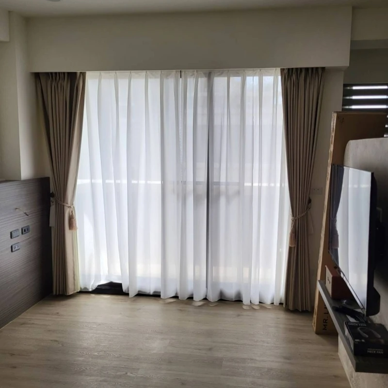 桃園市楊梅區(塑膠地板+窗簾) 工程完工｜台北裝窗簾｜土城區裝窗簾