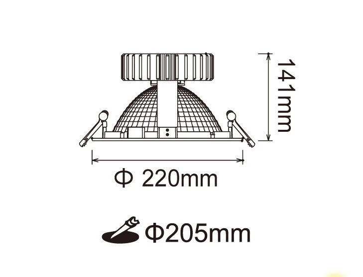 20.5公分黑鑽石崁燈