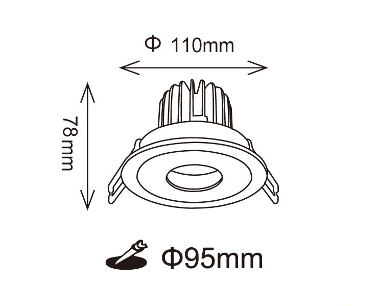 9.5公分晶鑽防眩崁燈