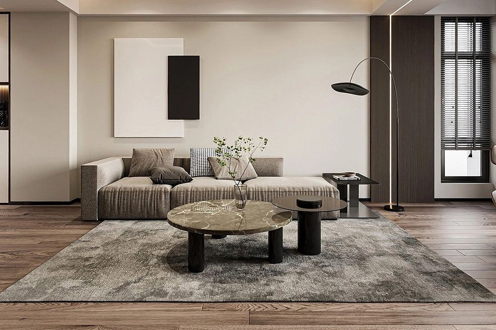 導管白的木紋搭配灰色調，給家裡低調沈穩的視覺！