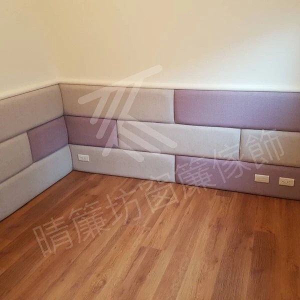 床頭裱布造型牆 及臥榻0011