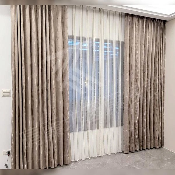 【仿麻遮光布】【無縫窗紗】【直條紋遮光布】【仿麻印花遮光布 】北斗透天電梯住宅案