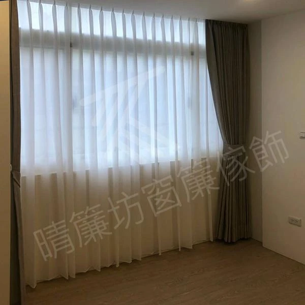 【麻織面遮光布】【仿麻白紗】彰化市透天住宅案