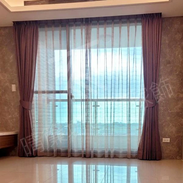 【印花遮光布】【橫紋無縫窗紗】【方形木軌】【織錦緹花遮光布】【橫紋羅馬簾】員林華廈大樓住宅案