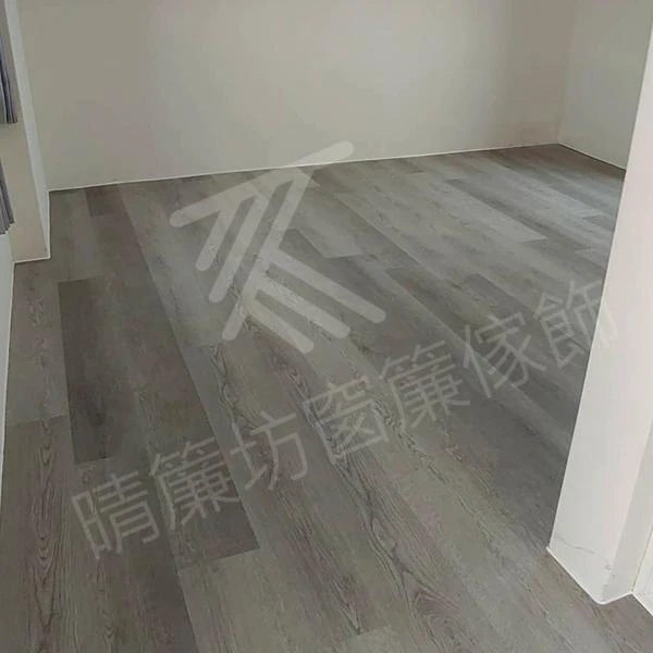 【spc石塑防水地板】【半遮光窗簾布】【方形藝術木軌】雲林莿桐鄉套房住宅案