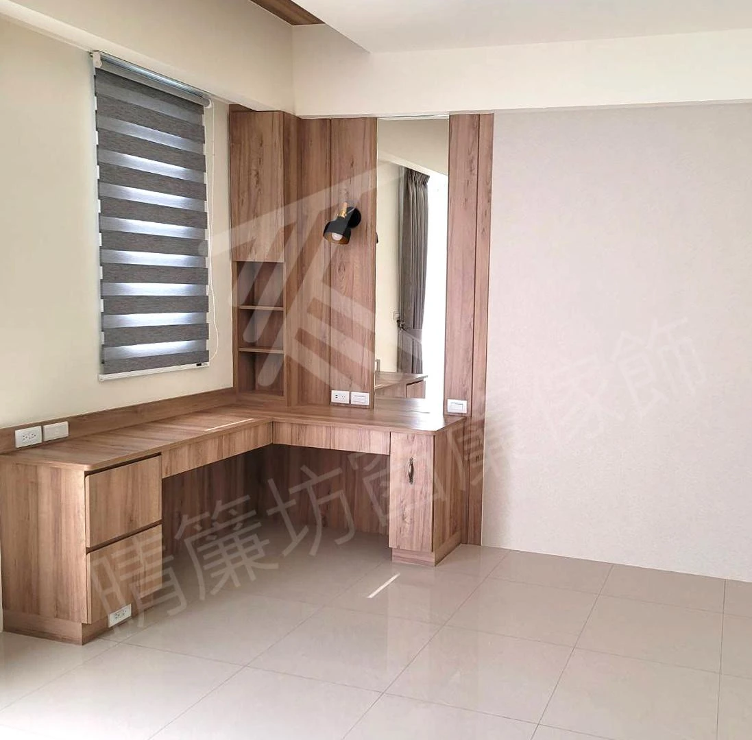 【進口窗紗】【細麻紋遮光布】【白色無縫紗】【遮、調光捲簾】【背膠捲簾】清水透天住宅案