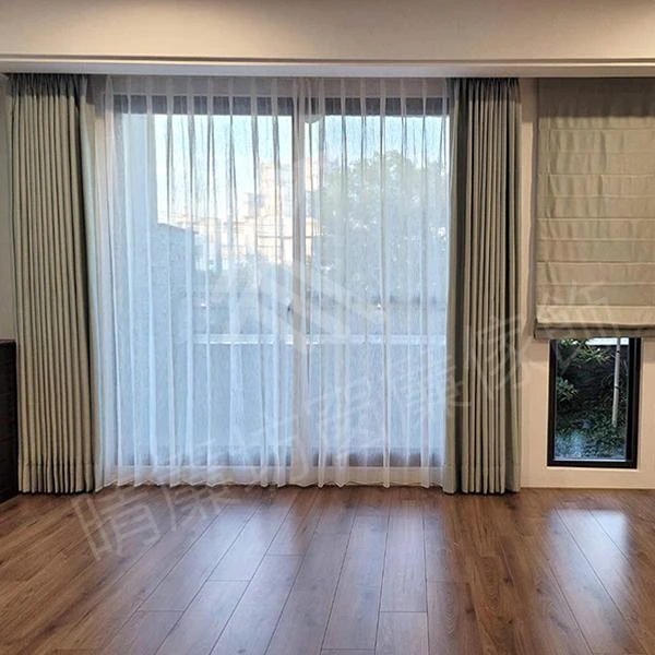 【仿麻遮光布】【無縫窗紗】【直條紋遮光布】【仿麻印花遮光布 】北斗透天電梯住宅案