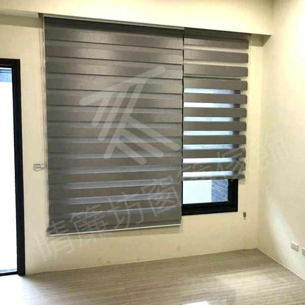 【遮調光捲簾】【全遮光窗簾】【方形藝術木軌】【印花半遮光窗簾布】【2.0塑膠地磚】大村透天住宅案