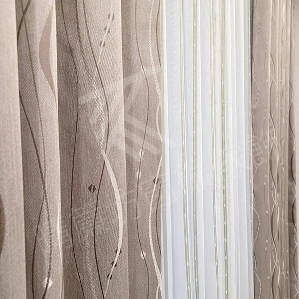 【仿麻遮光布】【無縫窗紗】【直條紋遮光布】【仿麻印花遮光布 】北斗透天電梯住宅案