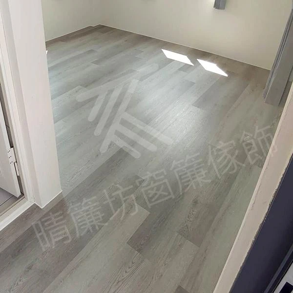 【spc石塑防水地板】【半遮光窗簾布】【方形藝術木軌】雲林莿桐鄉套房住宅案