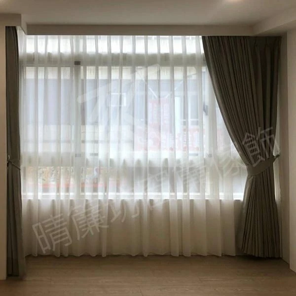 【麻織面遮光布】【仿麻白紗】彰化市透天住宅案