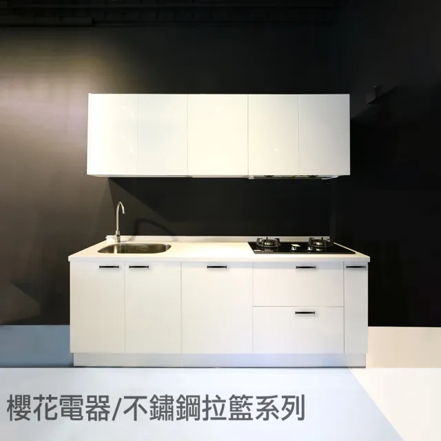 240公分廚具櫻花電器 全隱藏式油煙機 全嵌式洗碗機 雙口玻璃瓦斯爐(親愛廚房)