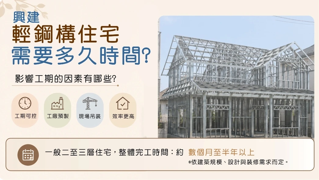 輕鋼構住宅需要多久時間？影響工期的因素有哪些？