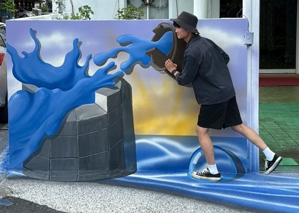 小角落大心機，教會外牆彩繪的可愛拍照區