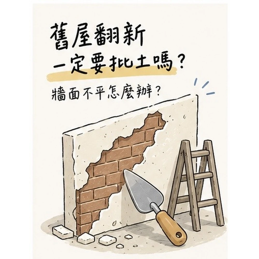 舊屋翻新一定要批土嗎？牆面不平怎麼處理？