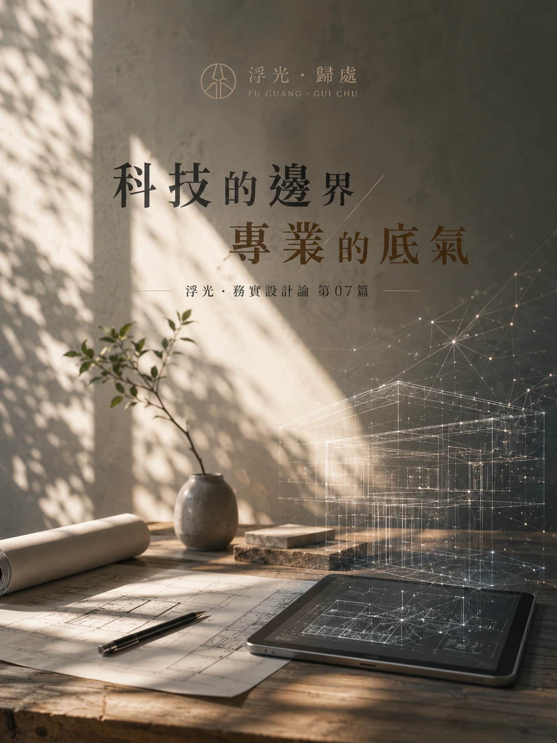 【浮光・務實設計論】系列文章 07 ： 科技的邊界與專業的底氣 AI 能生成「圖面」，但無法承擔「居住」的責任