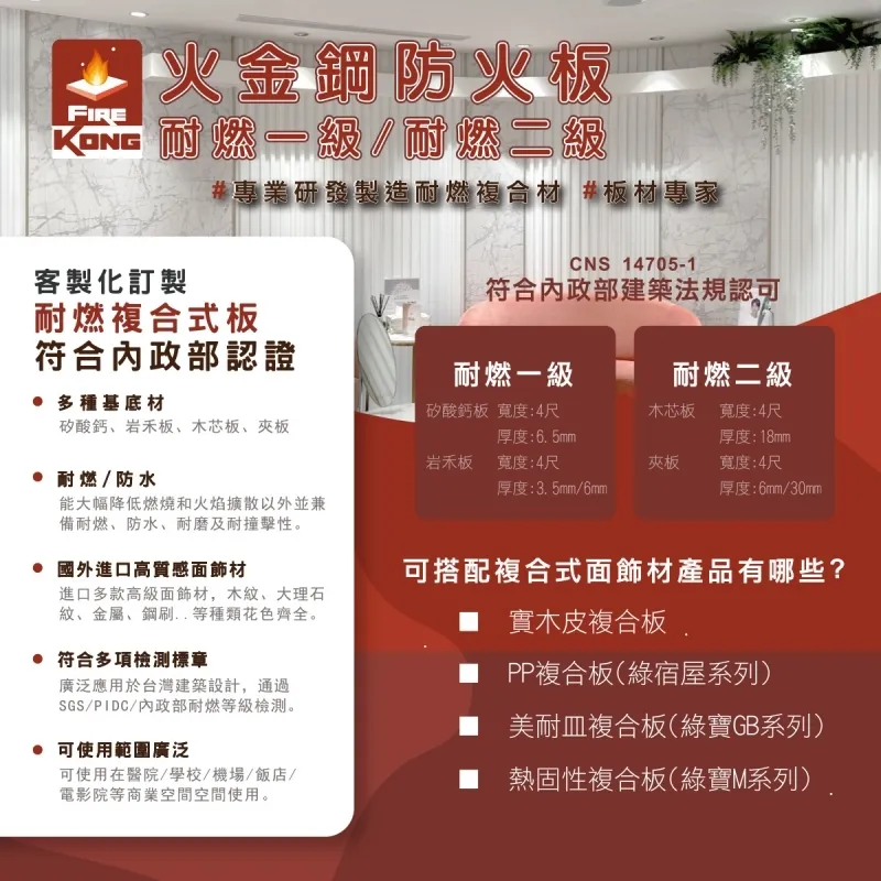 防火建材知多少? ｜防火建材廠商 #耐燃一級木心板#耐燃一級櫃體#耐燃防潮#實木皮塗裝板#耐燃金屬板#木板客製化#PP板#PP木板