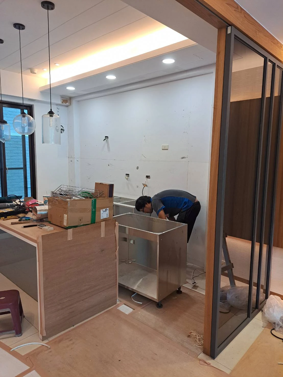 廚房系統櫃施工前後比對