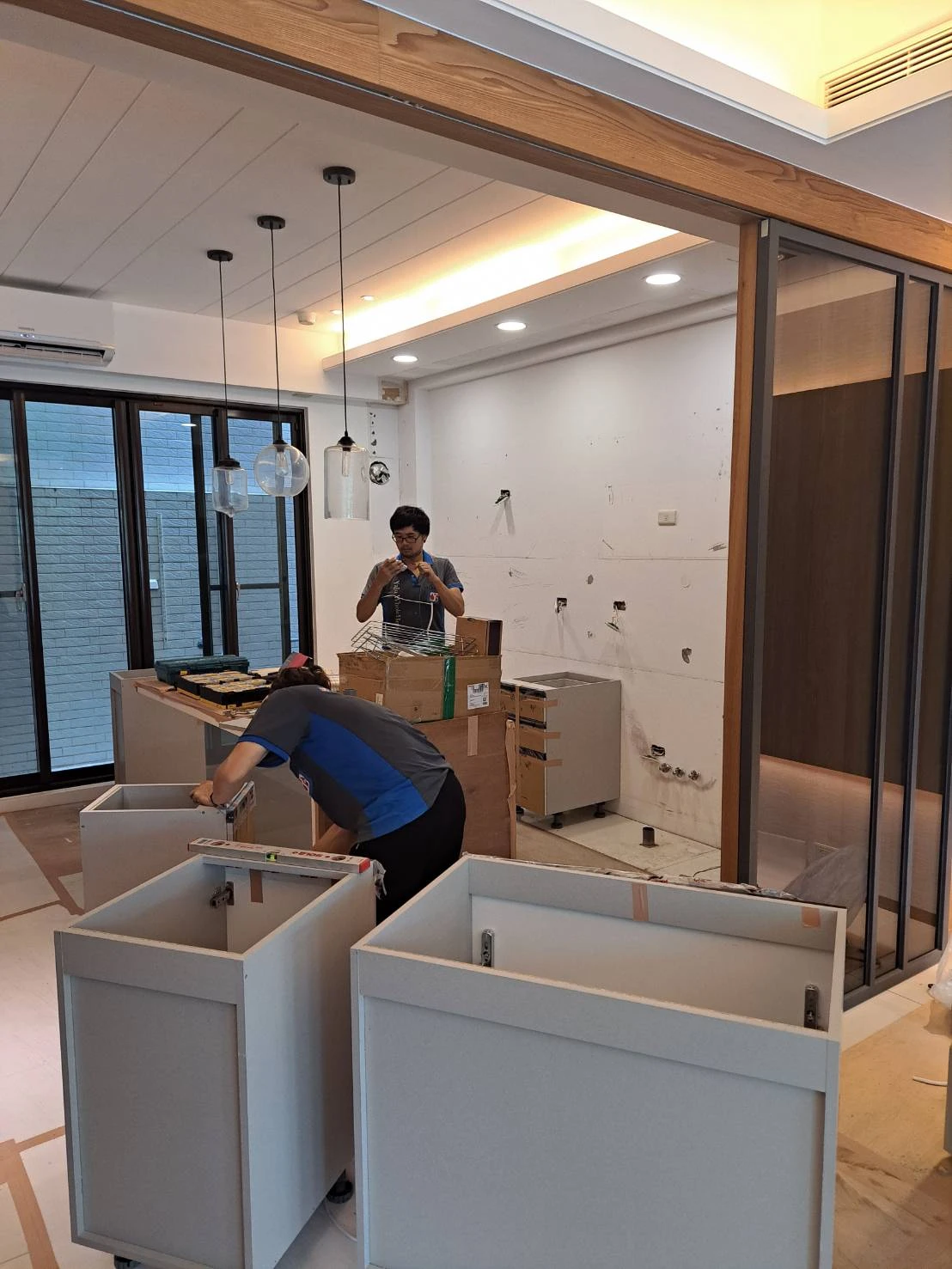 廚房系統櫃施工前後比對