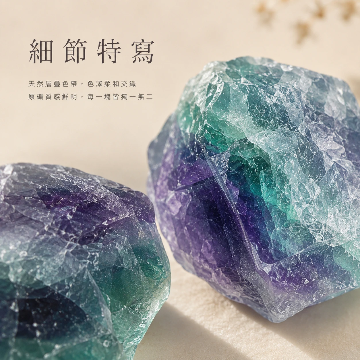 七彩螢石原石