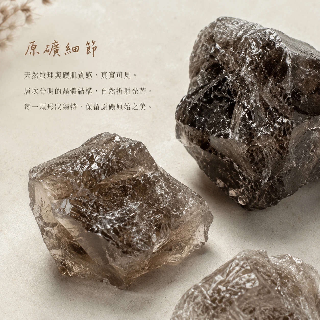 茶水晶原石
