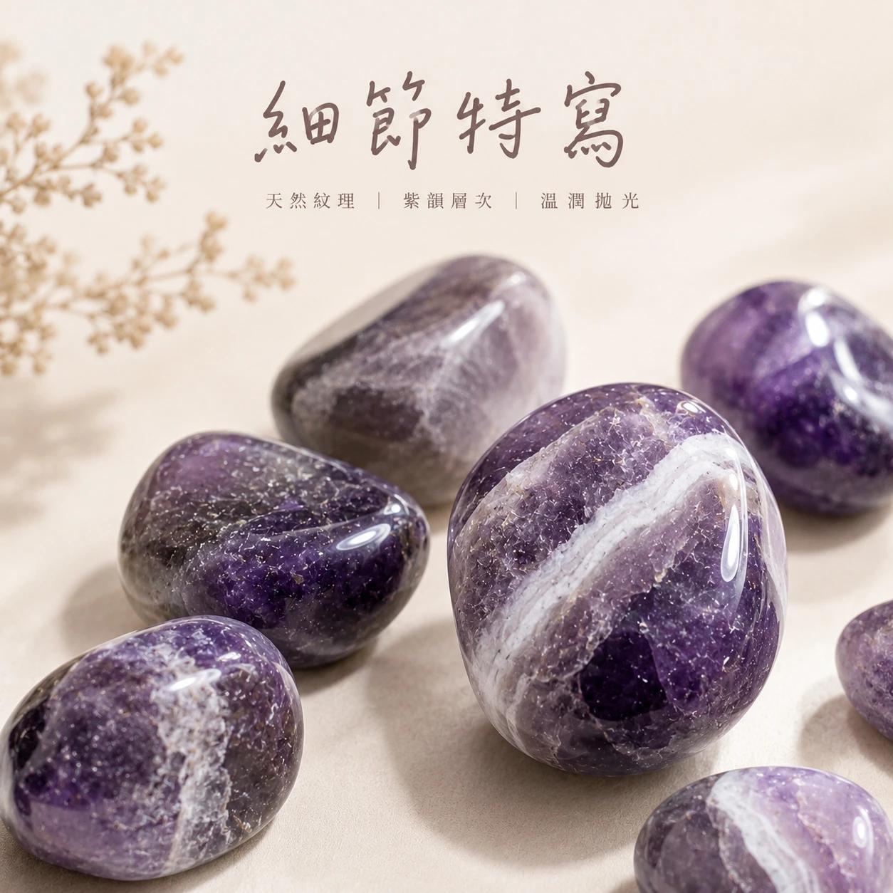 夢幻紫水晶滾石
