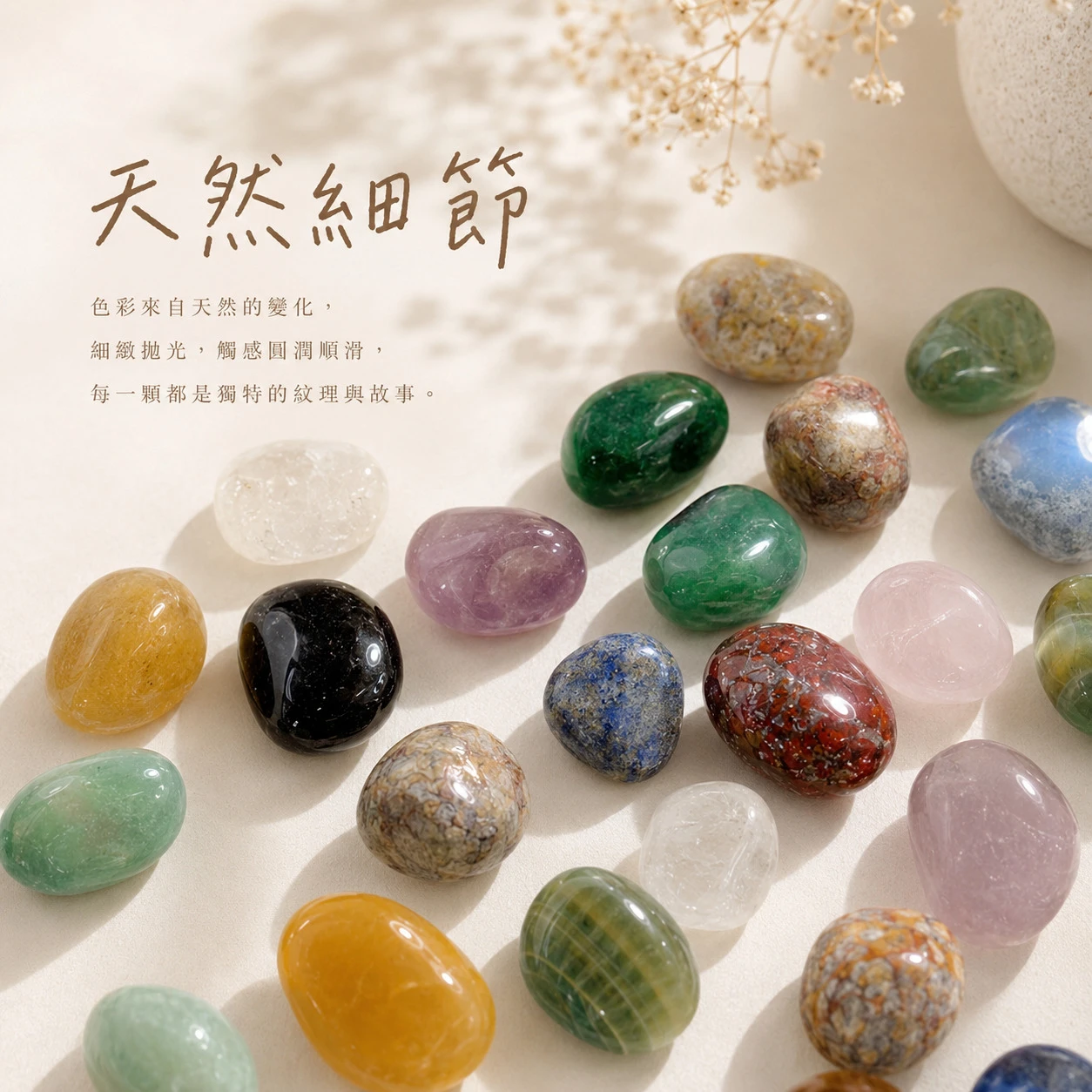七彩水晶滾石