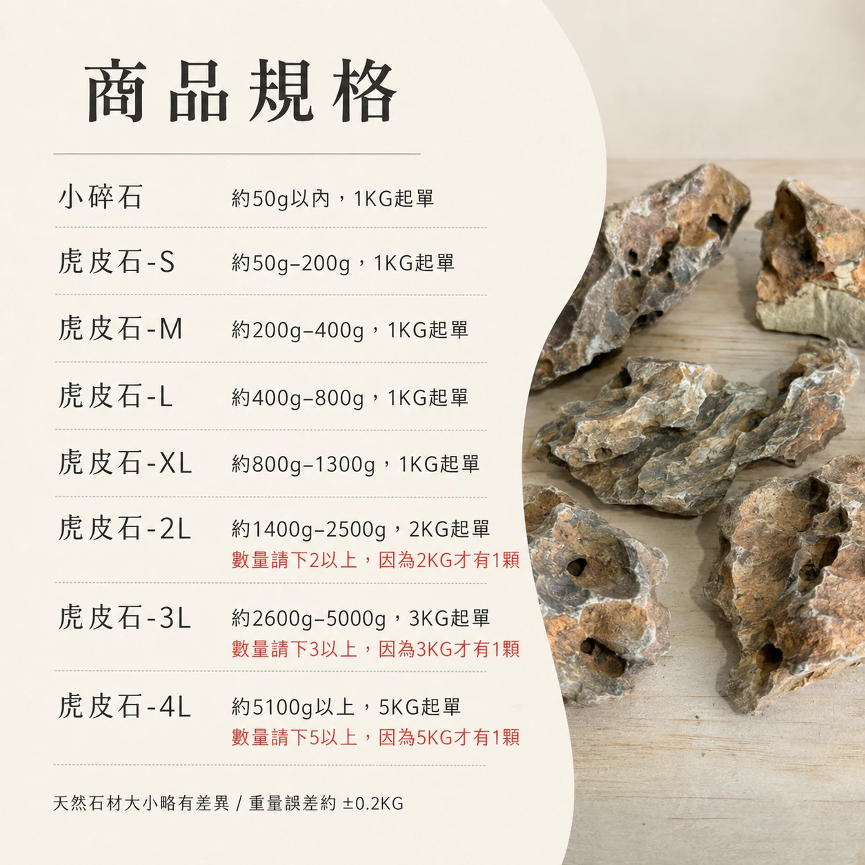 虎皮石-1KG