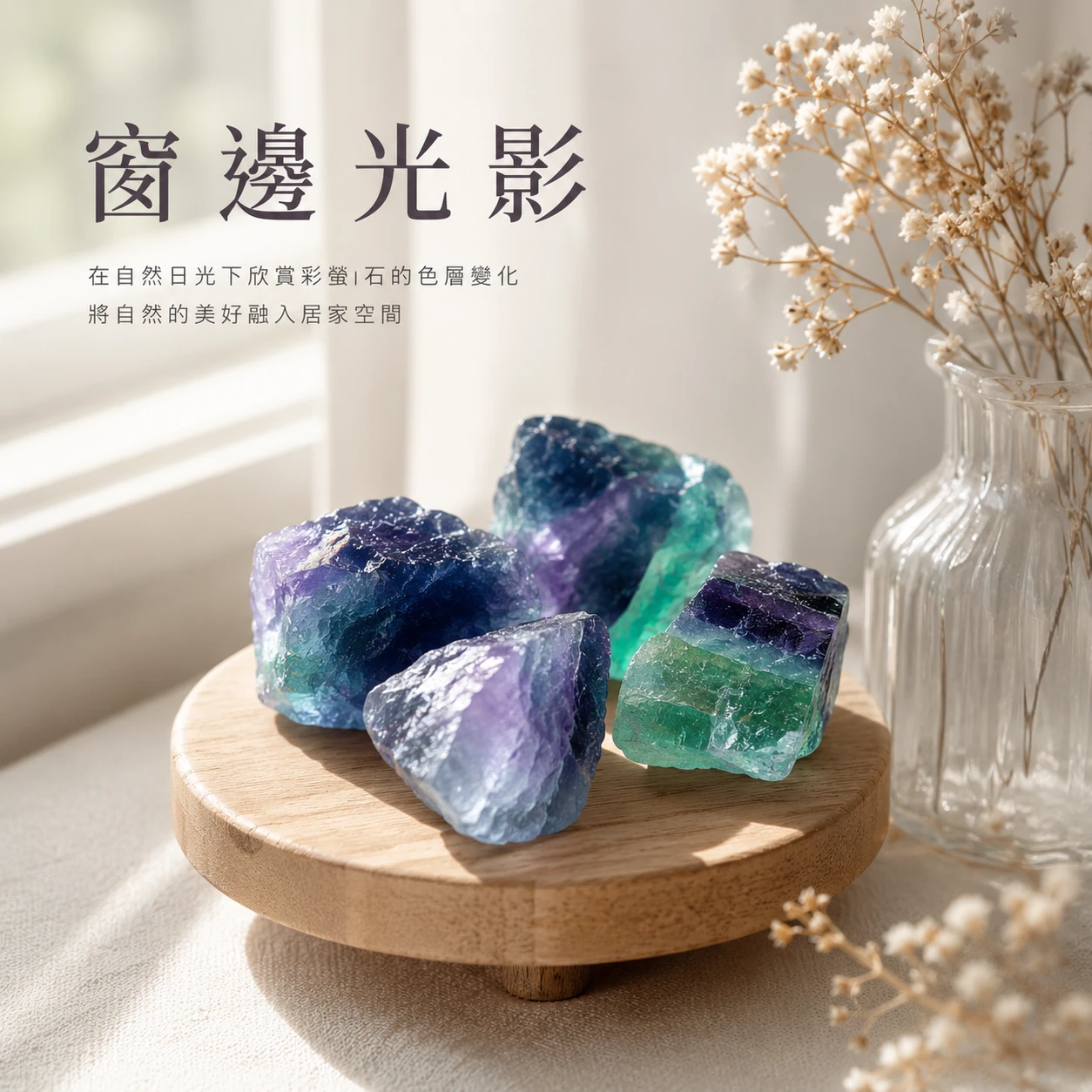 七彩螢石原石