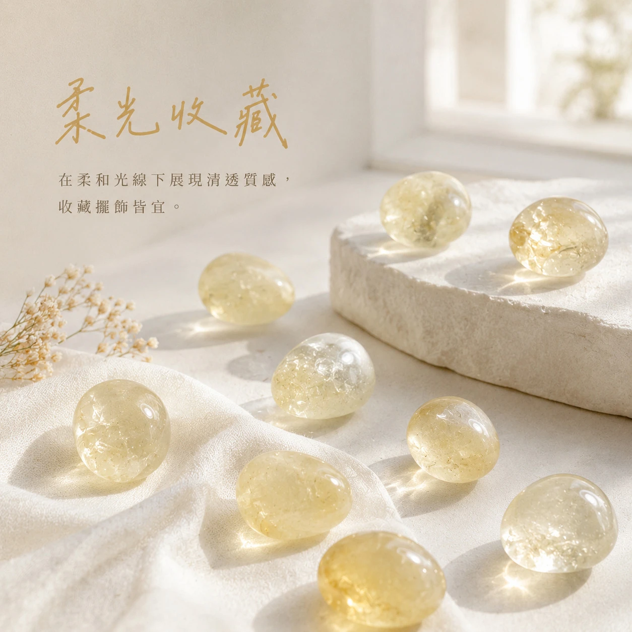 黃水晶滾石