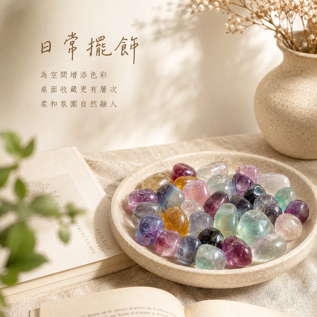 七彩螢石滾石
