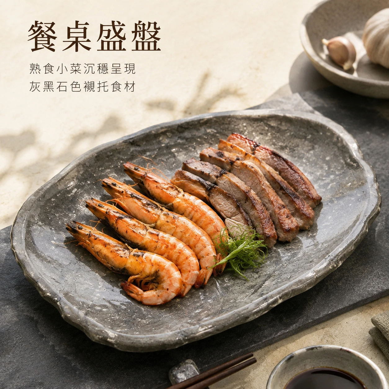 黑大理自然型小石盤A