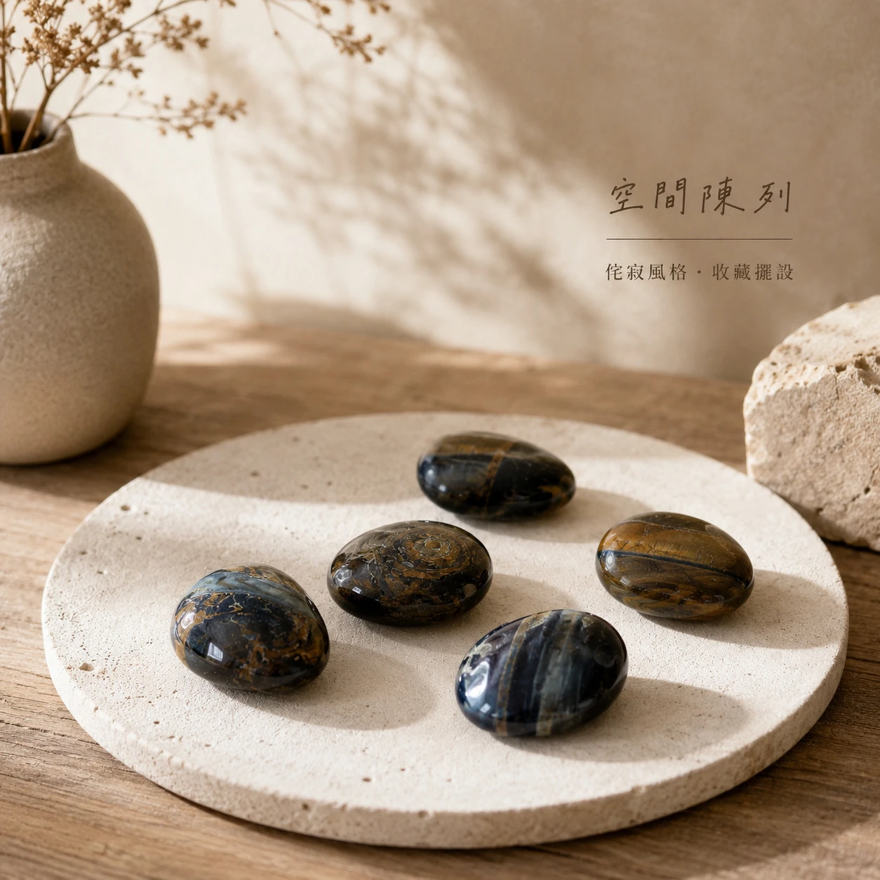 藍虎眼石滾石