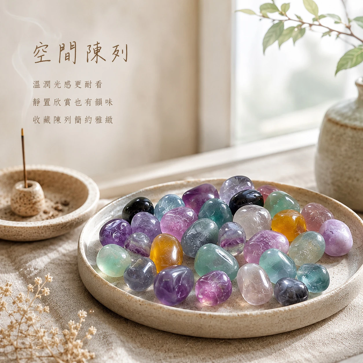 七彩螢石滾石