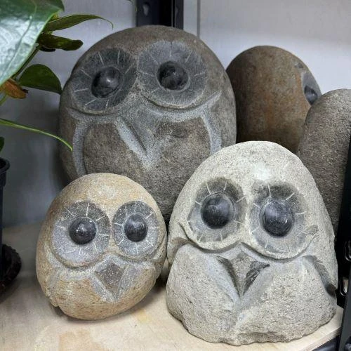 溪石貓頭鷹雕A