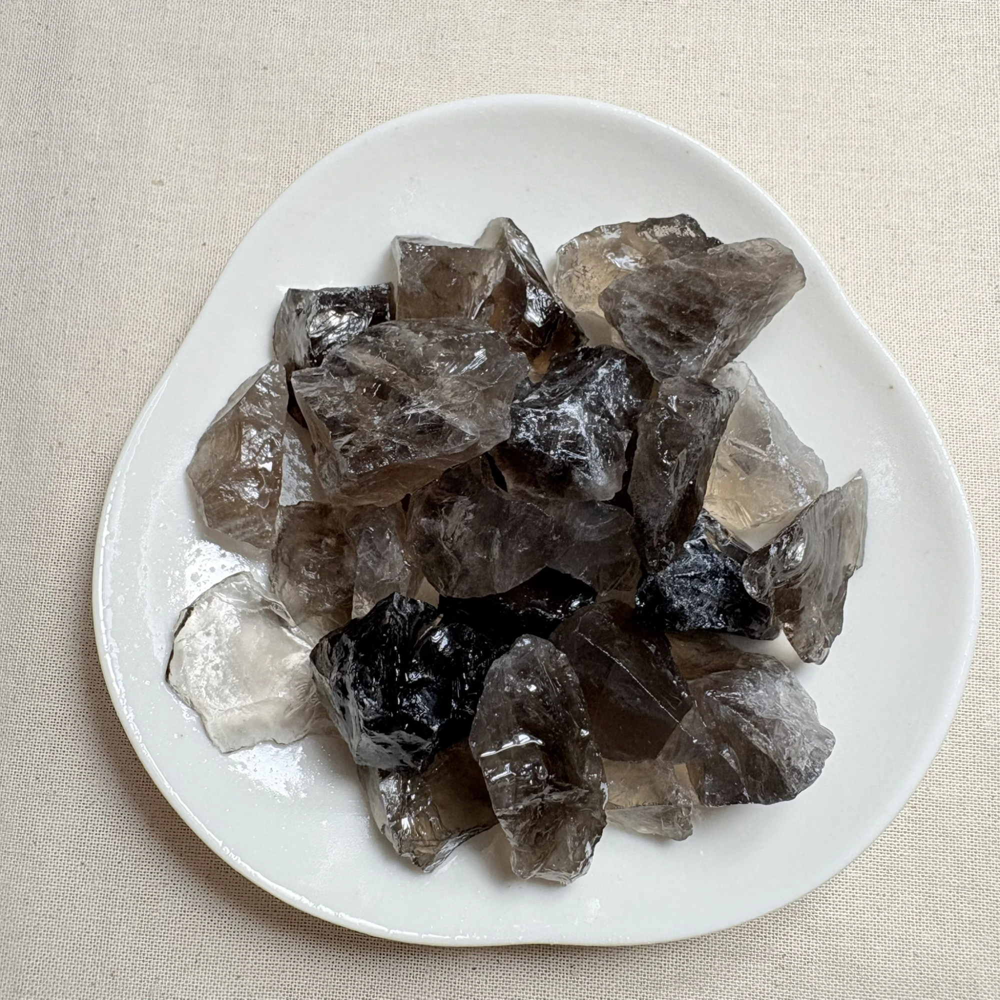 茶水晶原石