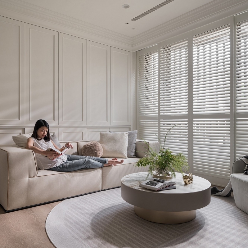 室內設計 | 中正路<br>台中豐原 | abk瑪磨石 | 美式古典風 | NORMAN窗飾