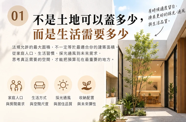 自地自建生活採光與居住動線規劃