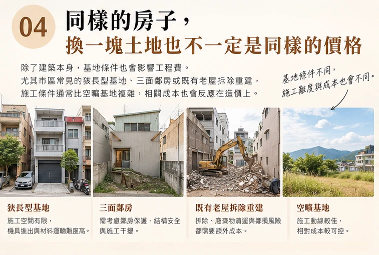 狹長型基地與鄰房施工安全條件