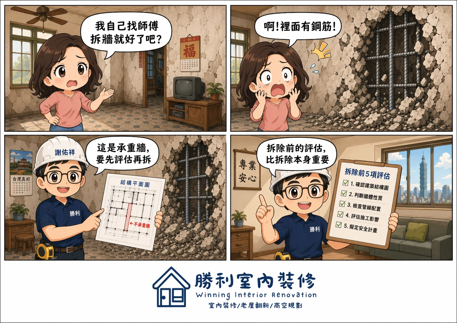 拆除工程不是用力敲就好：12 道工序、3 種工法，我們在現場一個一個拆給你看 Demolition Workflow Guide｜北屯區統包工程｜統包工程推薦