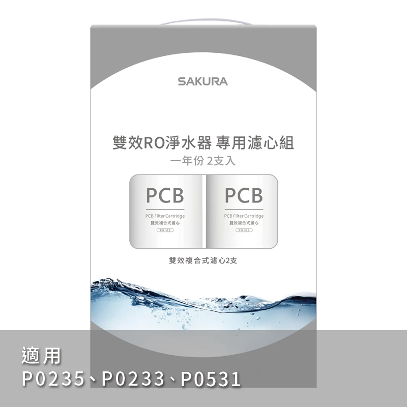 雙效RO淨水器專用濾心2支入(一年份) F2192