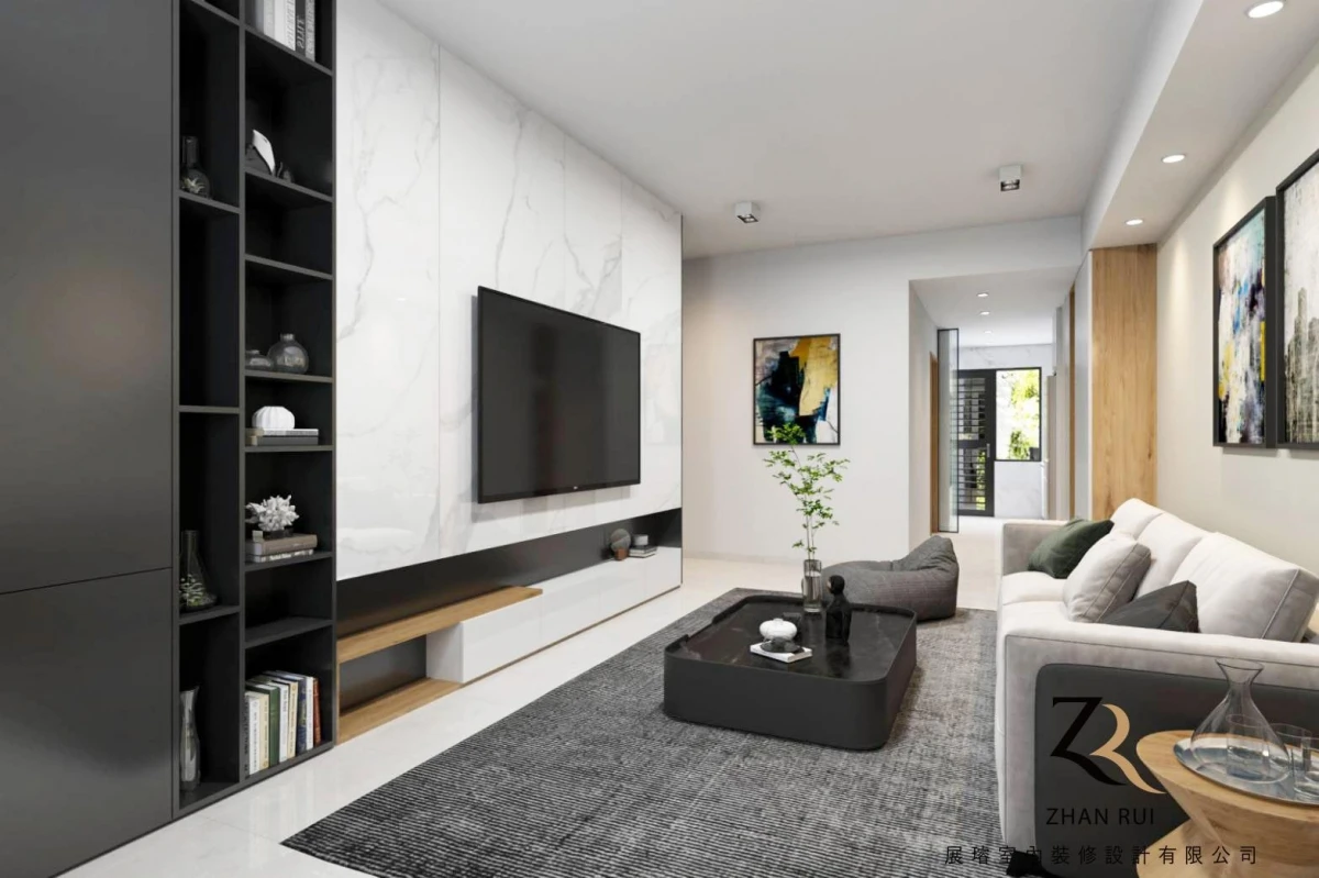 利用大理石紋電視牆 注入奢華感 打造出優雅與浪漫共存的氛圍