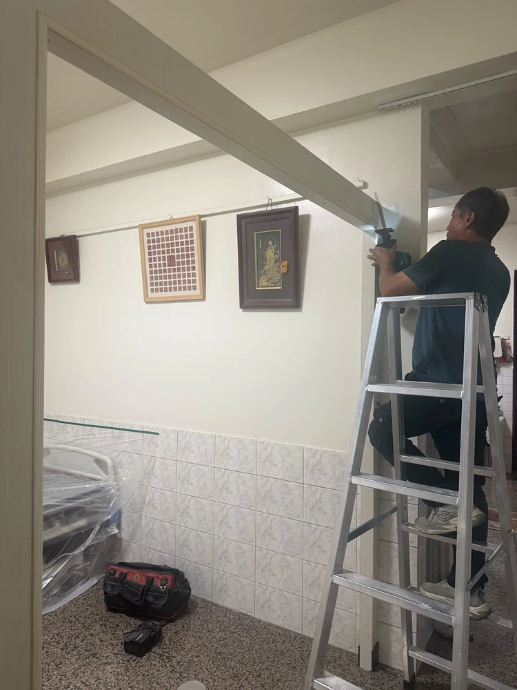 住宅局部牆面、天花板拆除施工前、中、後