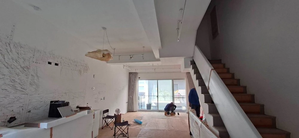 透天住宅局部裝潢.坎燈拆除、局部地面打到見底施工前、中、後