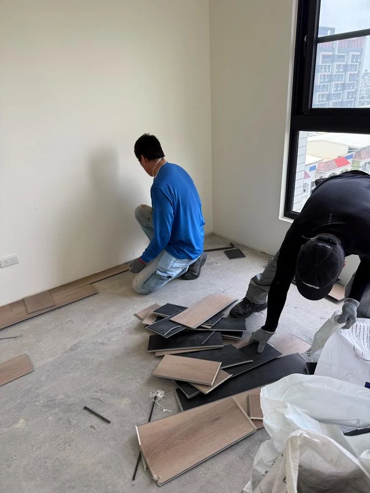 新大樓局部牆面打除、塑膠地板拆除施工前、中、後