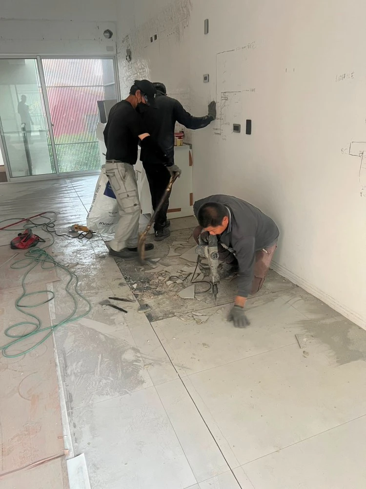 透天住宅局部裝潢.坎燈拆除、局部地面打到見底施工前、中、後