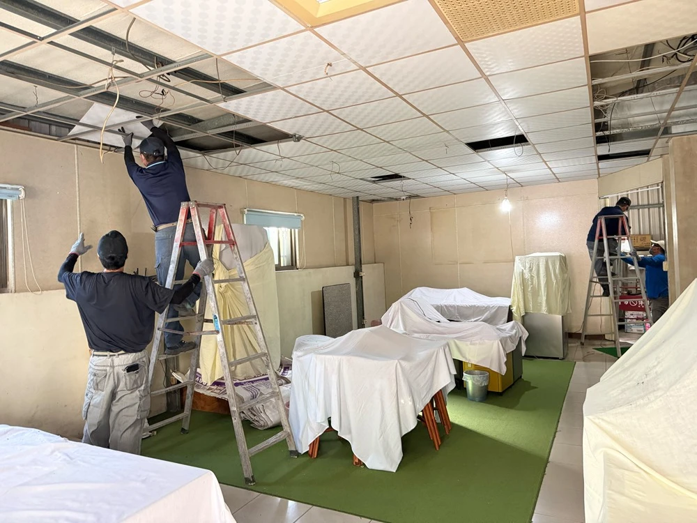 旅舍局部天花板.裝潢.吧台拆除施工前、中、後