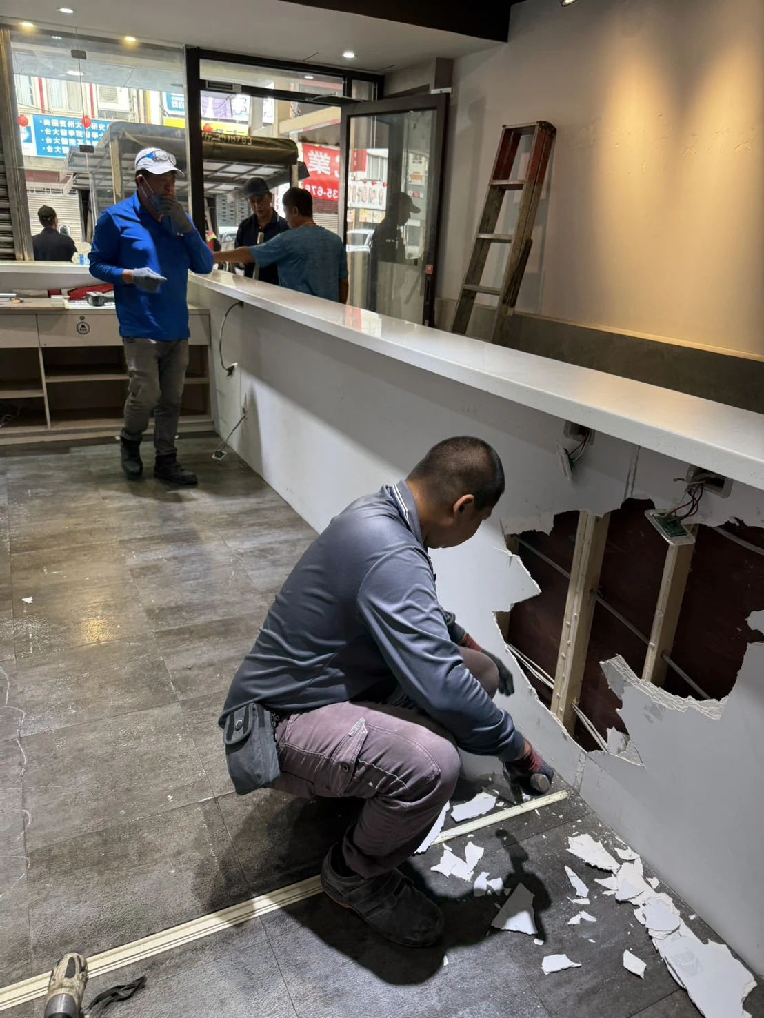店面局部裝潢拆除施工前、中、後